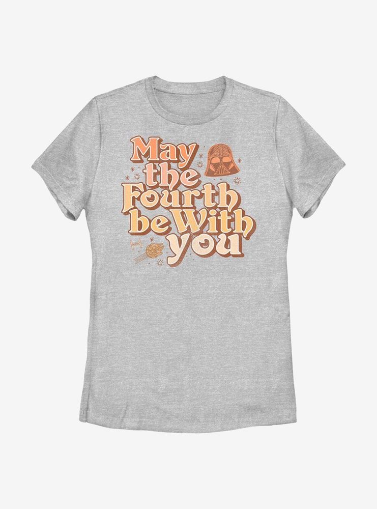 Star Wars May The Fourth Be With You Vintage Womens T-Shirt