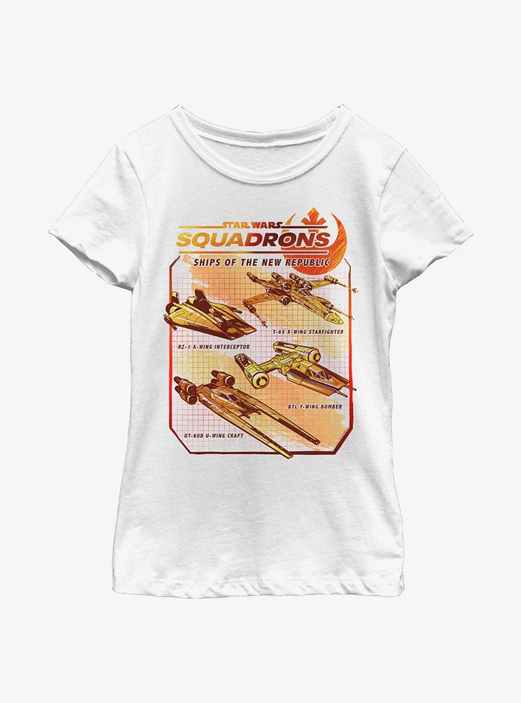 Star Wars Squadrons Rebel Ships Youth Girls T-Shirt