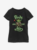 Star Wars Yoda One For Me Tiny Heart Youth Girls T-Shirt