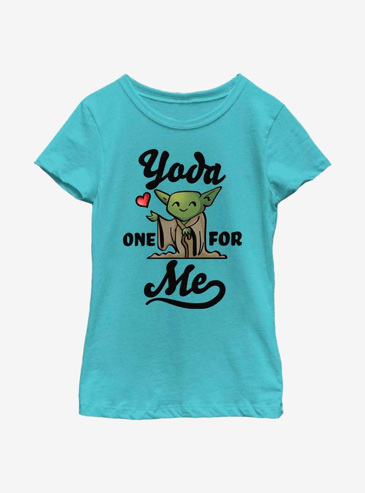 Star Wars One For Me Yoda Heart Youth Girls T-Shirt