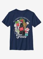 Star Wars All I Want For Christmas Is The Force Youth T-Shirt