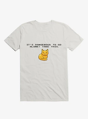 It's Dangerous To Go Alone, Take This! Cat White T-Shirt