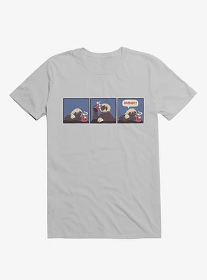 Sloth Coffee More! Comic Ice Grey T-Shirt