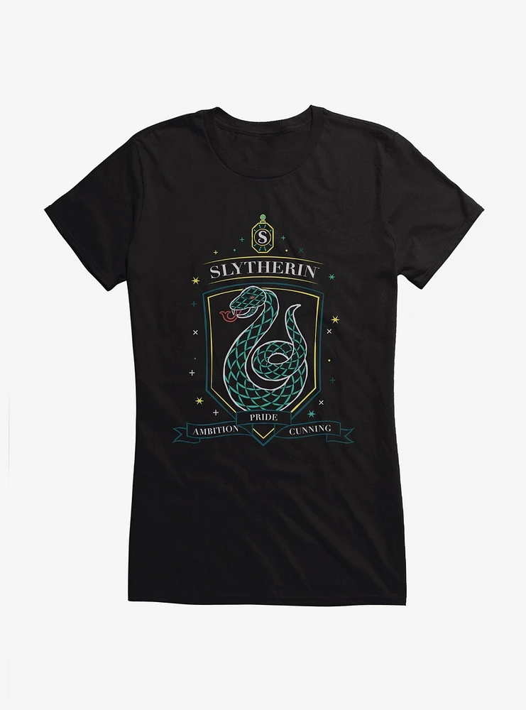 Harry Potter Slytherin Sketch Shield Girls T-Shirt