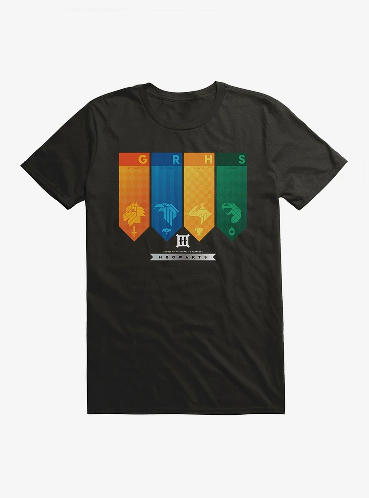 Harry Potter Hogwarts Houses Banners T-Shirt