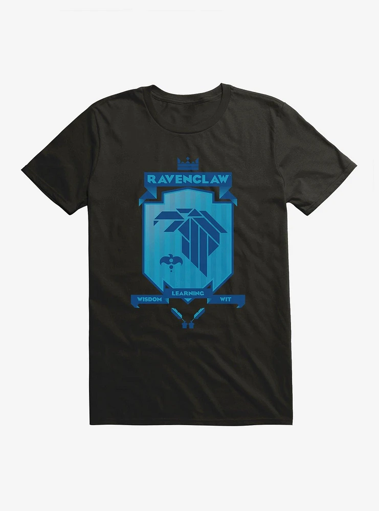 Harry Potter Ravenclaw Blue Pixel Shield Logo T-Shirt