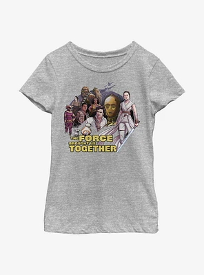 Star Wars: The Rise Of Skywalker Together Characters Youth Girls T-Shirt