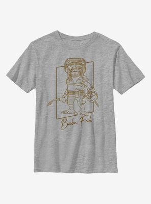 Star Wars: The Rise Of Skywalker Babu Outline Youth T-Shirt
