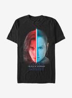 Star Wars: The Rise Of Skywalker Split Face Rey And Kylo T-Shirt