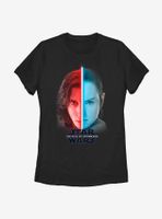 Star Wars: The Rise Of Skywalker Split Face Rey And Kylo Womens T-Shirt