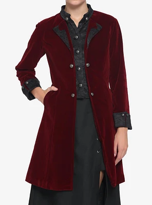 Corset Back Velvet Coat