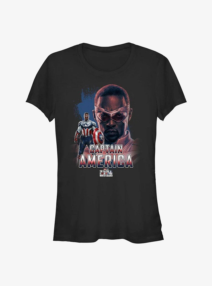 Marvel The Falcon And Winter Soldier Captain America Sam Wilson Fierce Pose Girls T-Shirt