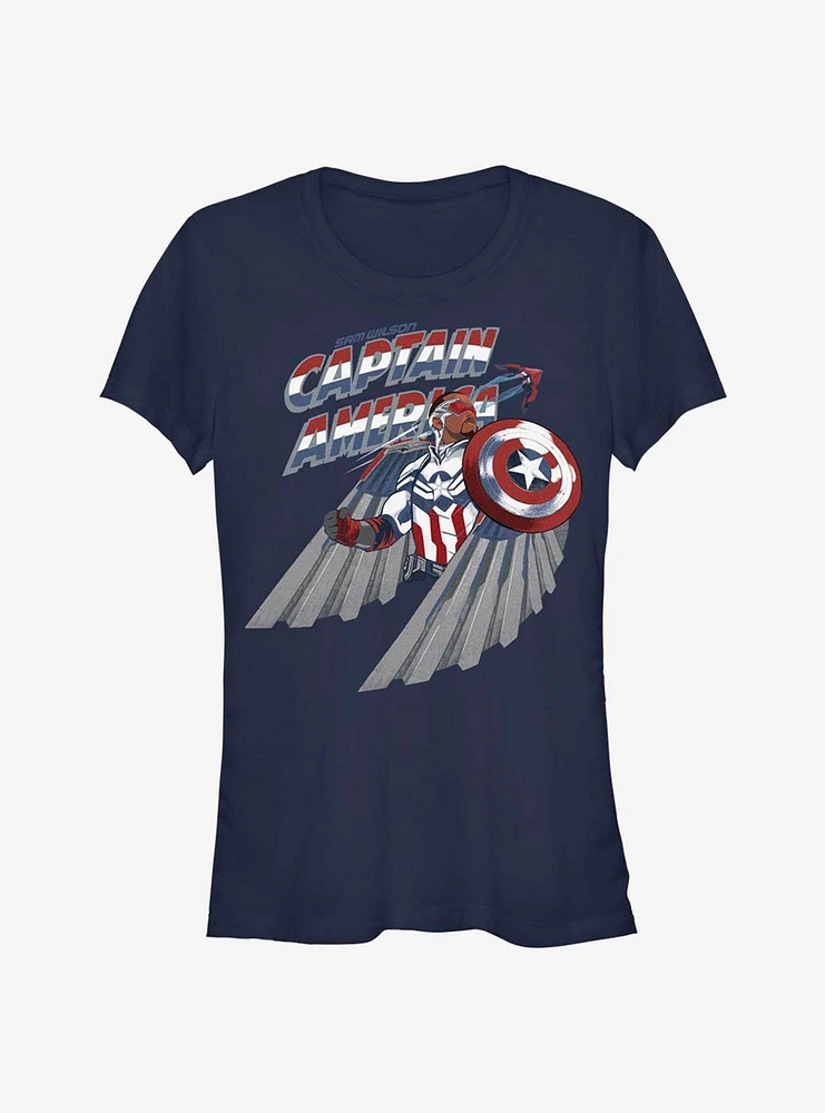 Marvel The Falcon And Winter Soldier Captain America Sam Wilson Wings Girls T-Shirt