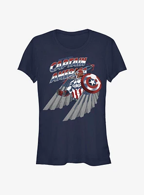 Marvel The Falcon And Winter Soldier Captain America Sam Wilson Wings Girls T-Shirt