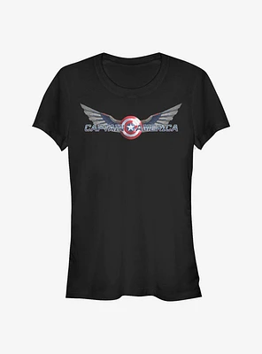 Marvel The Falcon And Winter Soldier Captain America Logo Girls T-Shirt
