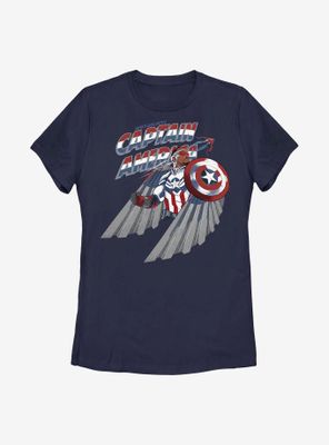 Marvel The Falcon And Winter Soldier Shield Star Womens T-Shirt