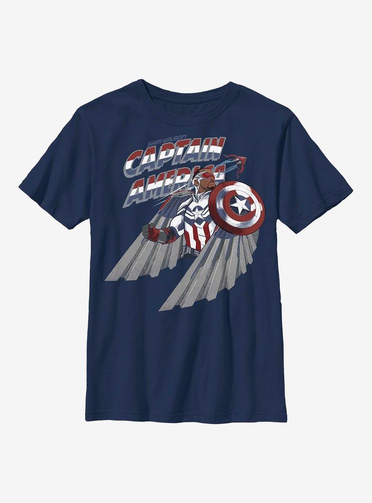 Marvel The Falcon And Winter Soldier Shield Star Youth T-Shirt