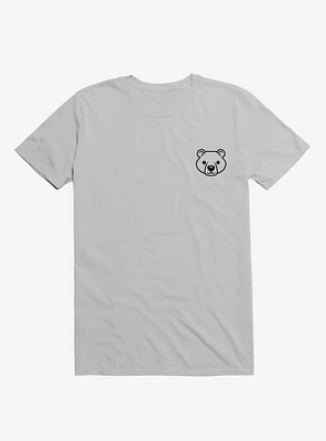 Bear Black And White Minimalist Pictogram Ice Grey T-Shirt