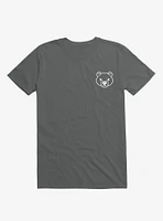 Bear Black And White Minimalist Pictogram Charcoal Grey T-Shirt