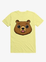 Bear Face Corn Silk Yellow T-Shirt