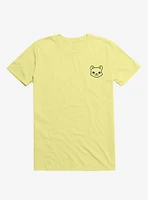 Cat Minimalist Pictogram Corn Silk Yellow T-Shirt