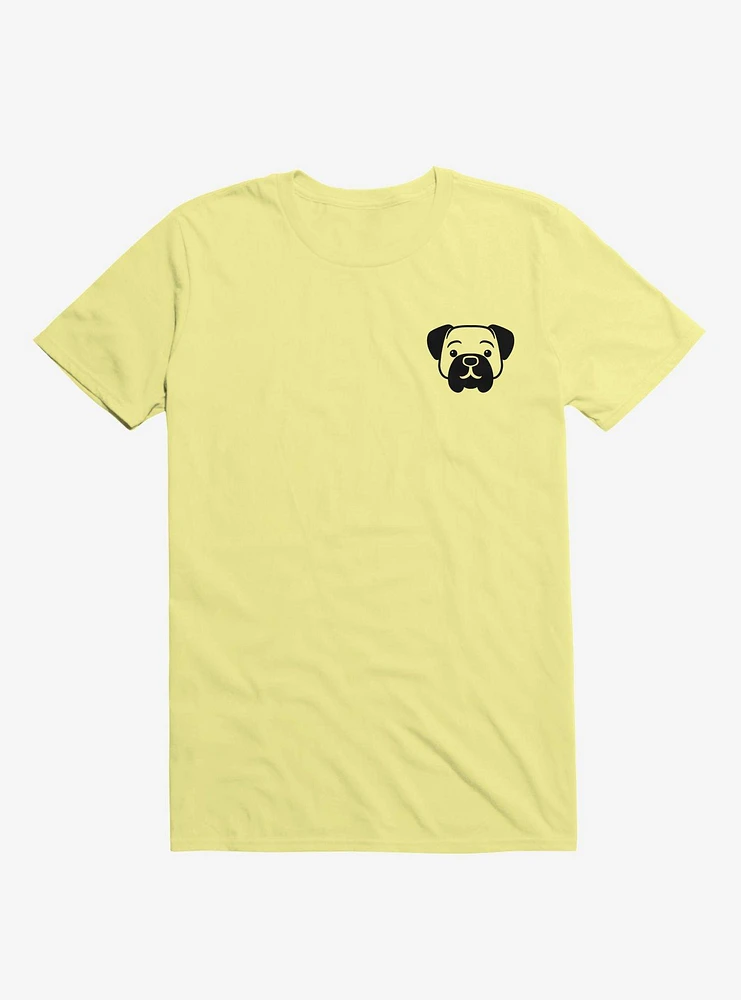 Dog Minimalist Pictogram Corn Silk Yellow T-Shirt