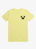 Dog Minimalist Pictogram Corn Silk Yellow T-Shirt