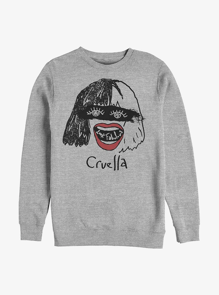 Disney Cruella Look Fabulous Crew Sweatshirt