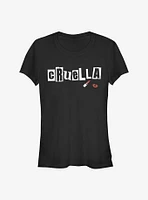 Disney Cruella Name Cut Out Letters Girls T-Shirt