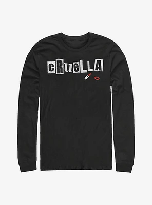 Disney Cruella Name Cut Out Letters Long-Sleeve T-Shirt