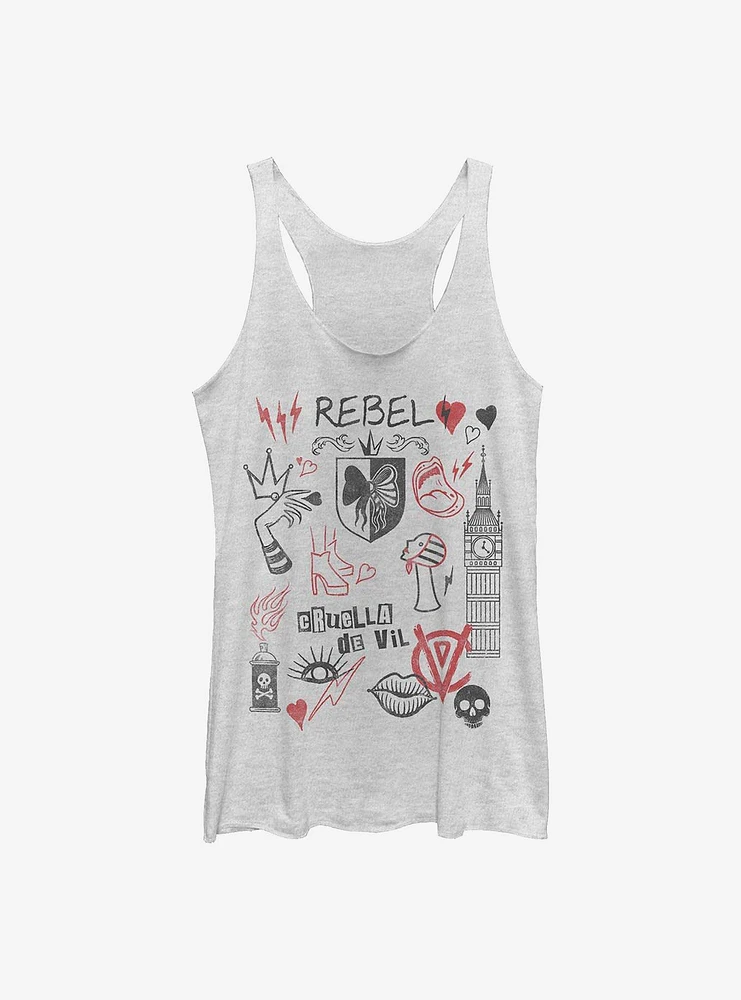 Disney Cruella Rebel Queen Doodles Girls Tank