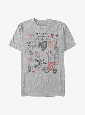 Disney Cruella Rebel Queen Doodles T-Shirt