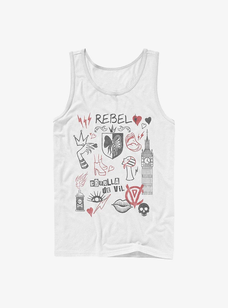 Disney Cruella Rebel Queen Doodles Tank