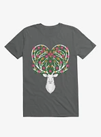 Blooming Deer II Charcoal Grey T-Shirt