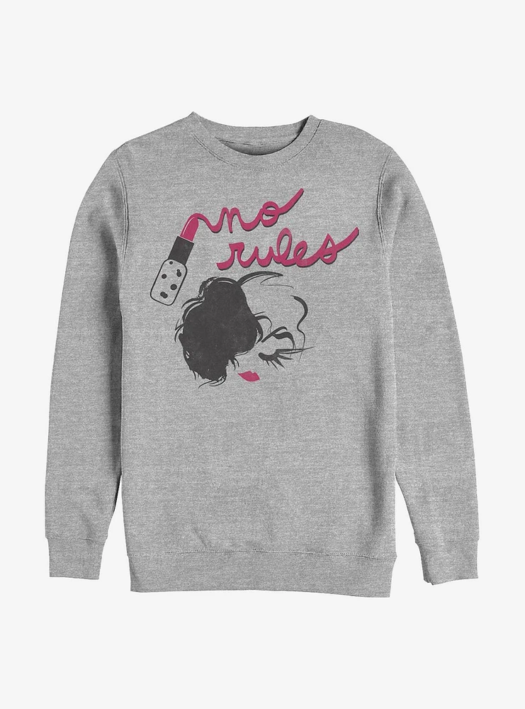 Disney Cruella No Rules Lipstick Crew Sweatshirt