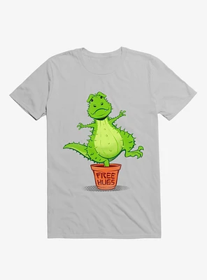 Cactus Rex Free Hugs Ice Grey T-Shirt