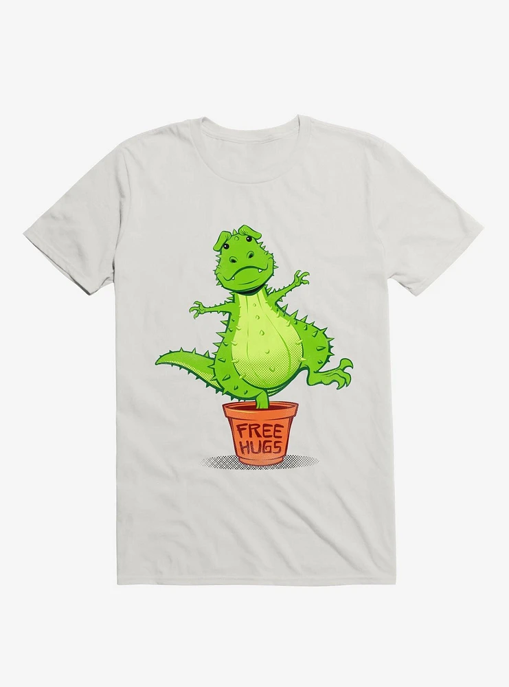 Cactus Rex Free Hugs White T-Shirt