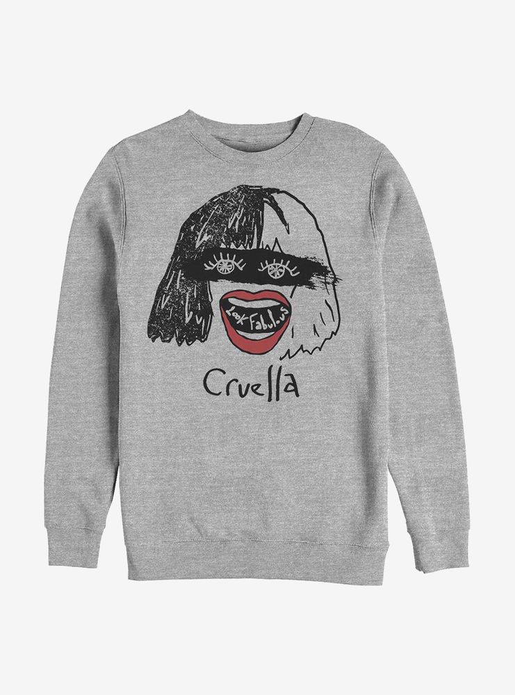 Disney Cruella Look Fabulous Drawing Sweatshirt