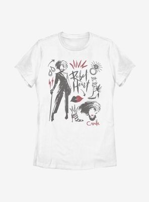 Disney Cruella Fashion Sketch Womens T-Shirt