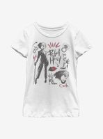 Disney Cruella Fashion Sketch Youth Girls T-Shirt