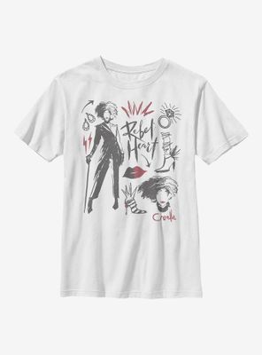 Disney Cruella Fashion Sketch Youth T-Shirt