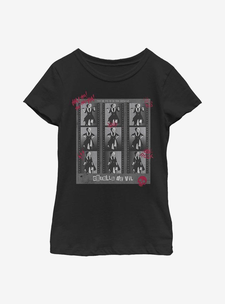 Disney Cruella Negatives Youth Girls T-Shirt