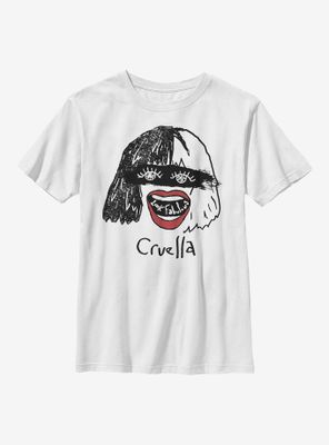 Disney Cruella Look Fabulous Drawing Youth T-Shirt