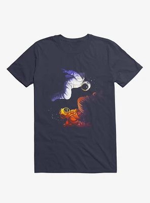 Yin Yang Astronaut Scuba Navy Blue T-Shirt