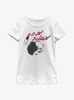 Disney Cruella No Rules Lipstick Youth Girls T-Shirt