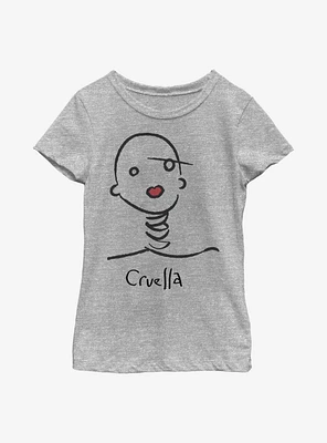 Disney Cruella Doodle Youth Girls T-Shirt