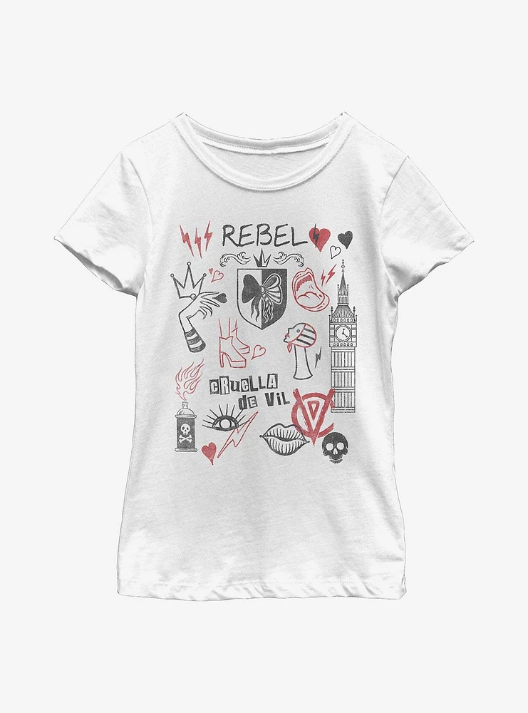 Disney Cruella Rebel Queen Youth Girls T-Shirt