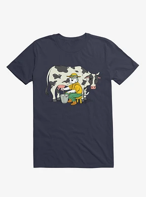 Cat Farmer Navy Blue T-Shirt