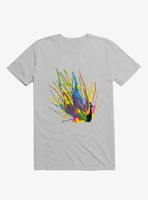 Colorful Peacock Ice Grey T-Shirt