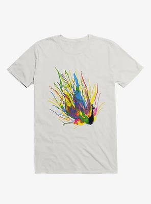 Colorful Peacock White T-Shirt